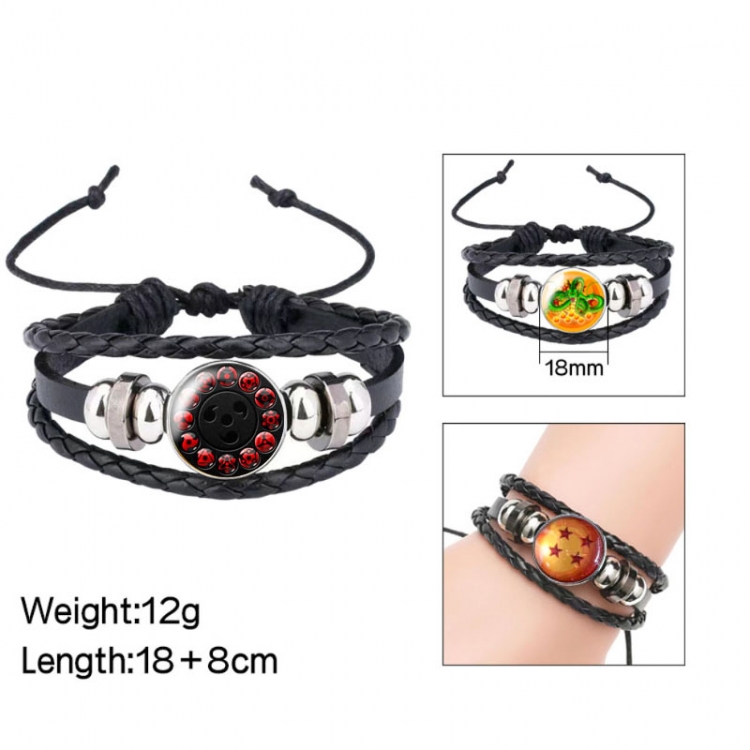  Naruto Anime peripheral crystal leather rope bracelet price for 5 pcs 