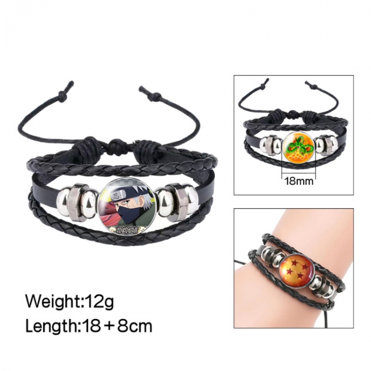  Naruto Anime peripheral crystal leather rope bracelet price for 5 pcs 