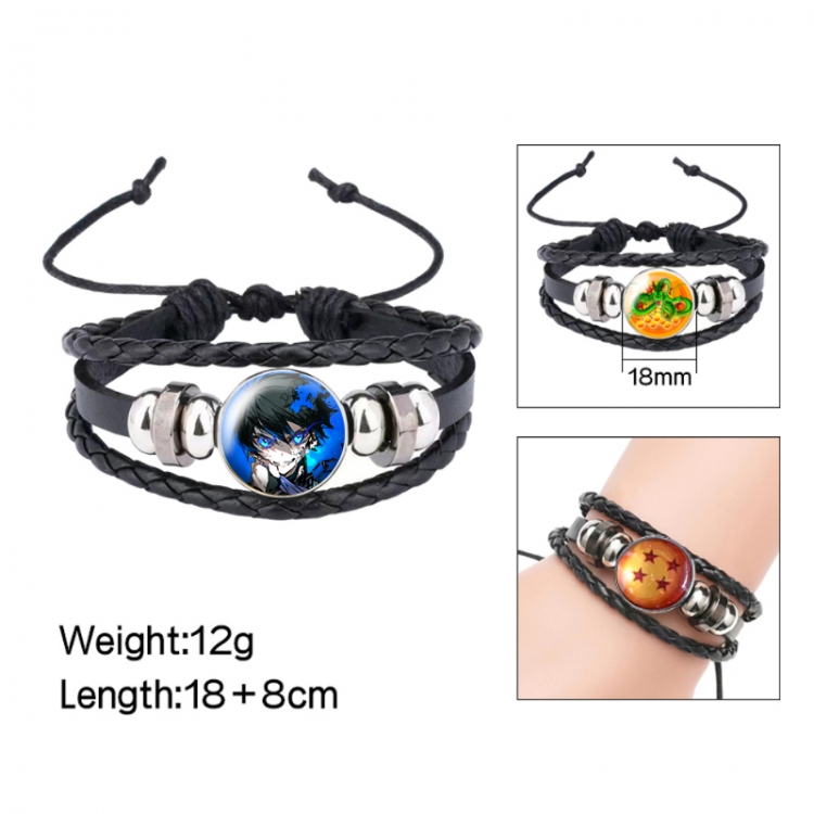 BLUE LOCK Anime peripheral crystal leather rope bracelet price for 5 pcs