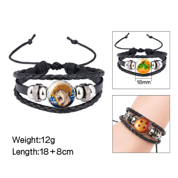 BLUE LOCK Anime peripheral crystal leather rope bracelet price for 5 pcs