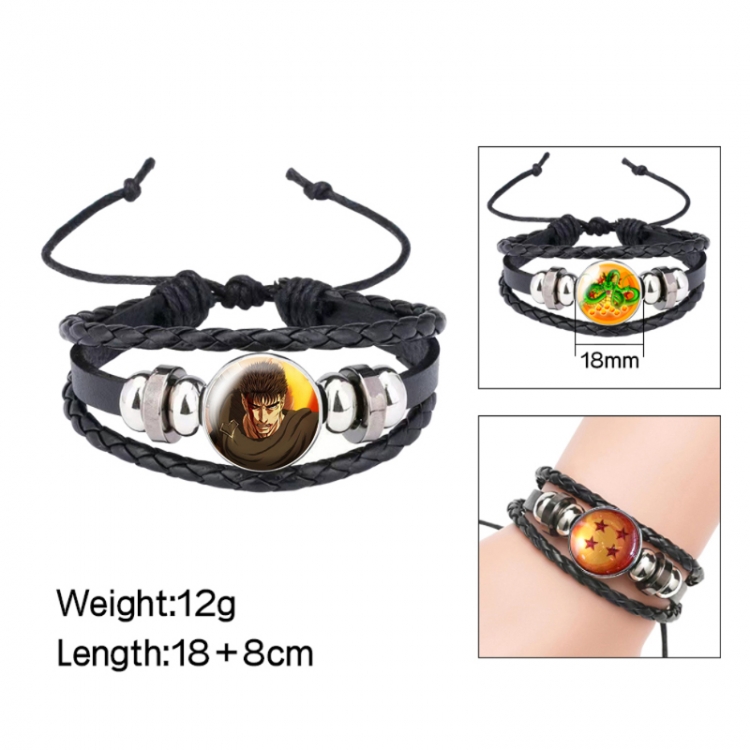 Berserk Anime peripheral crystal leather rope bracelet price for 5 pcs