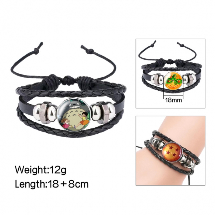 TOTORO Anime peripheral crystal leather rope bracelet price for 5 pcs