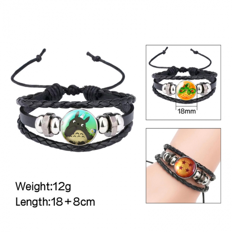 TOTORO Anime peripheral crystal leather rope bracelet price for 5 pcs