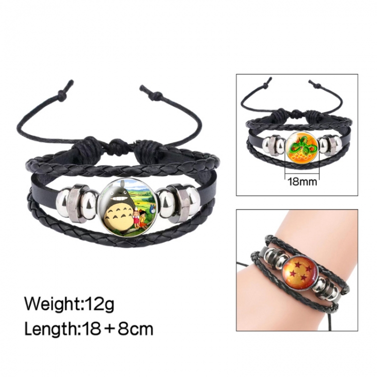 TOTORO Anime peripheral crystal leather rope bracelet price for 5 pcs