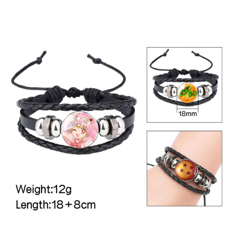 sailormoon Anime peripheral crystal leather rope bracelet price for 5 pcs