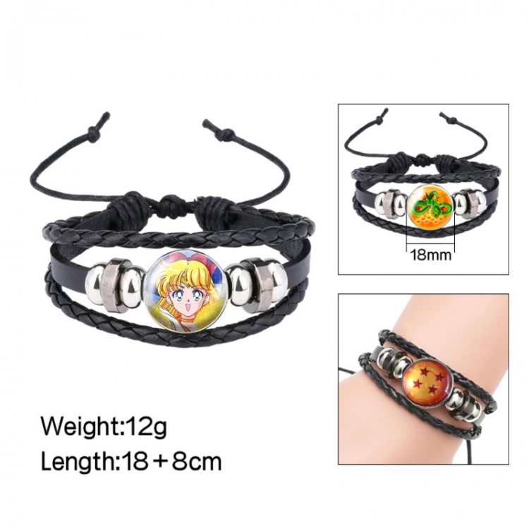 sailormoon Anime peripheral crystal leather rope bracelet price for 5 pcs