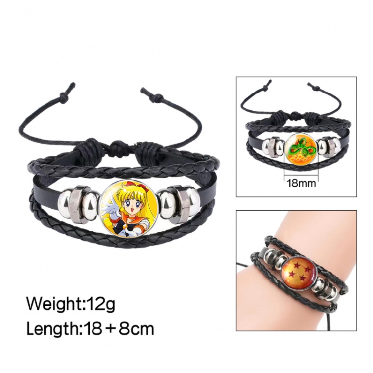 sailormoon Anime peripheral crystal leather rope bracelet price for 5 pcs