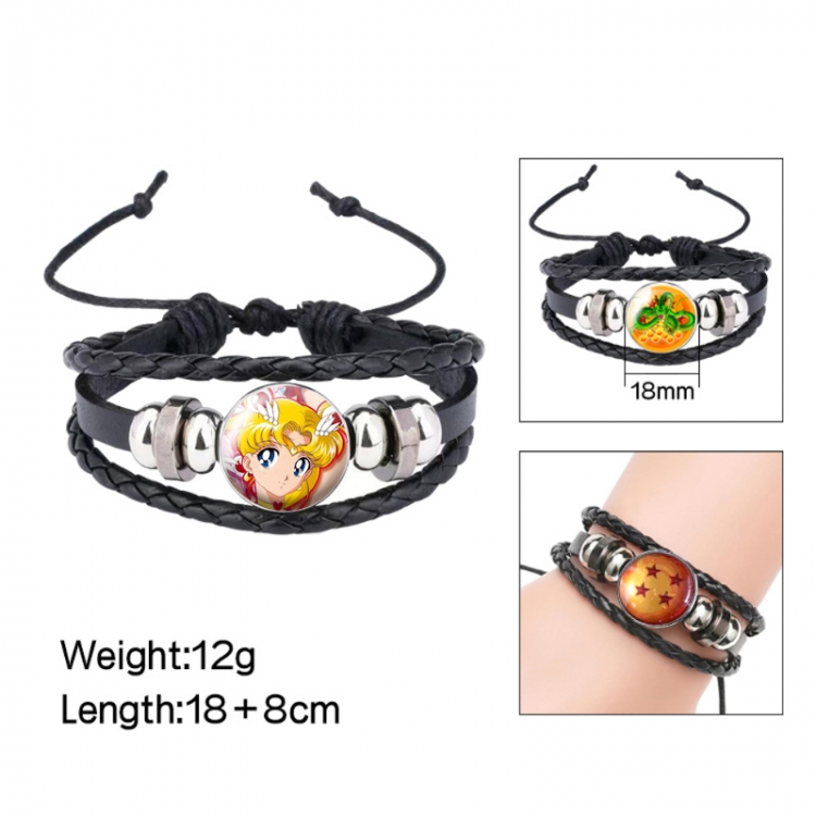 sailormoon Anime peripheral crystal leather rope bracelet price for 5 pcs