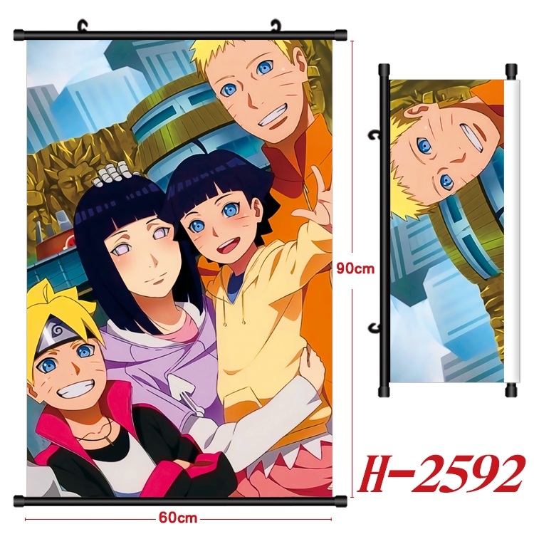 Naruto Anime Black Plastic Rod Canvas Painting Wall Scroll 60X90CM H-2592
