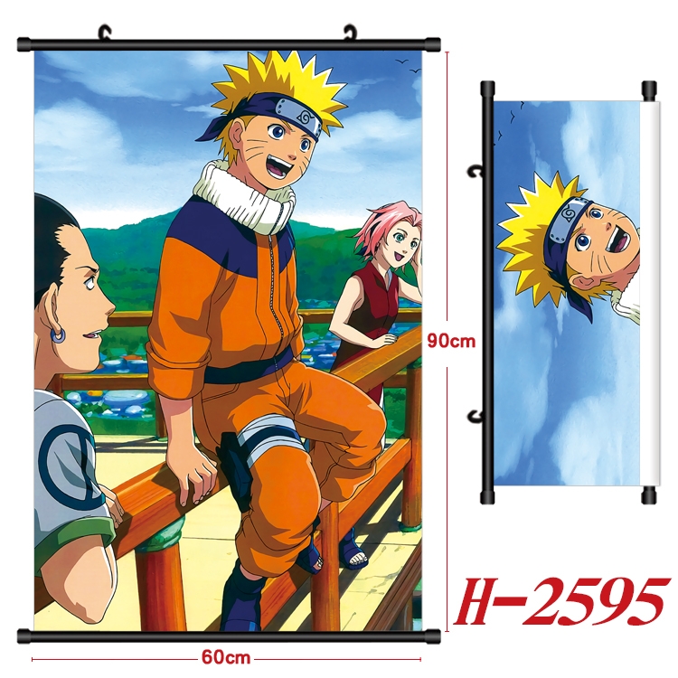 Naruto Anime Black Plastic Rod Canvas Painting Wall Scroll 60X90CM H-2595