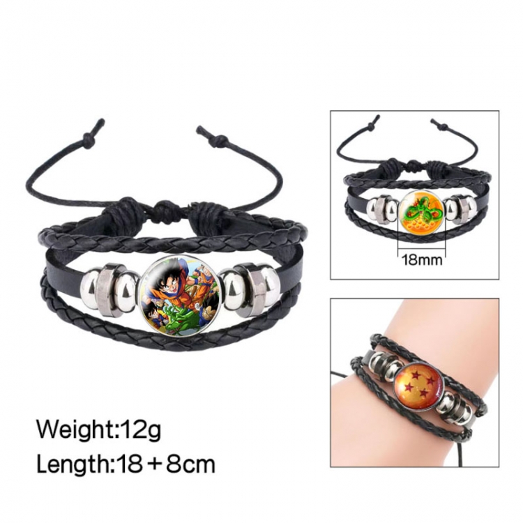 DRAGON BALL Anime peripheral crystal leather rope bracelet price for 5 pcs 