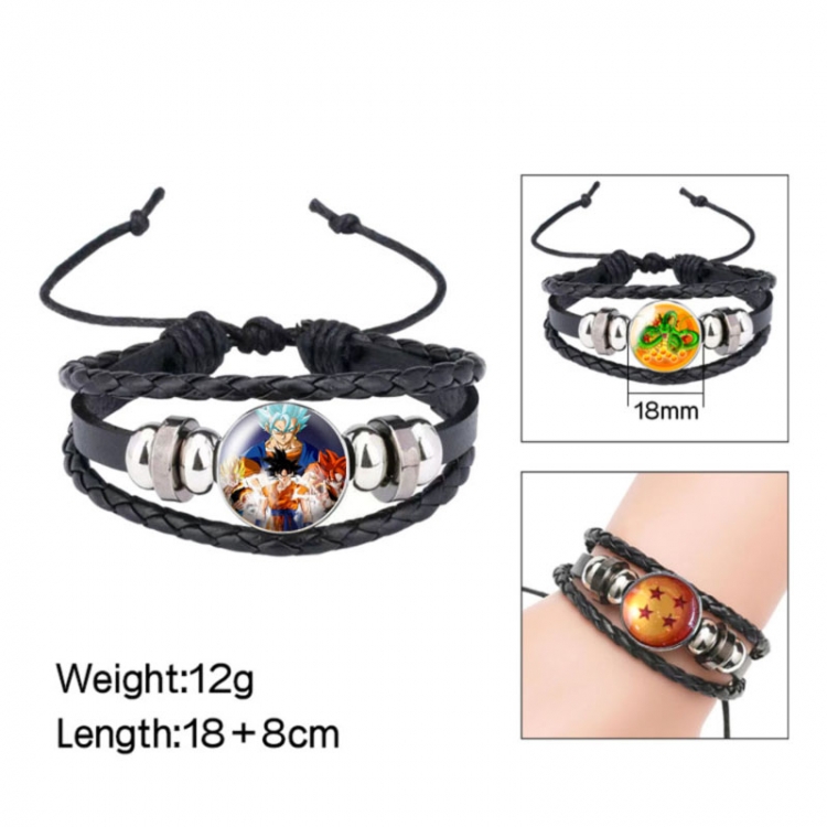 DRAGON BALL Anime peripheral crystal leather rope bracelet price for 5 pcs 