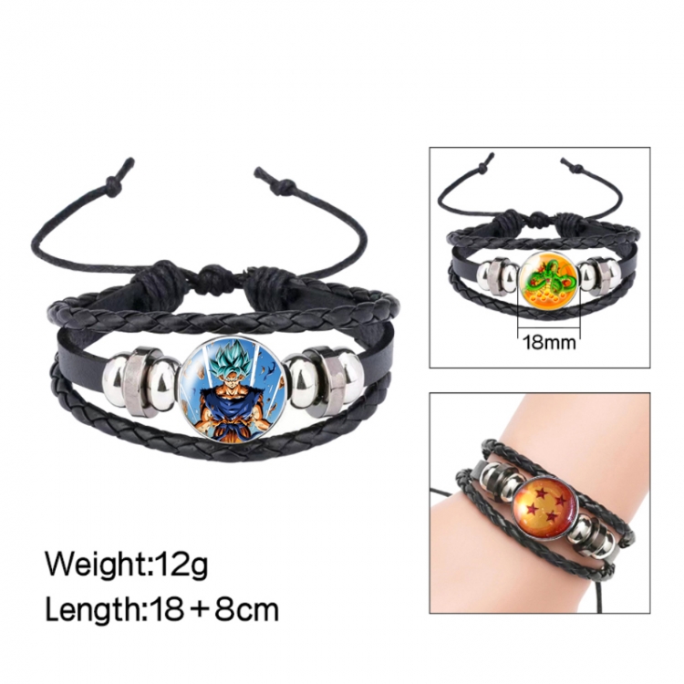 DRAGON BALL Anime peripheral crystal leather rope bracelet price for 5 pcs 