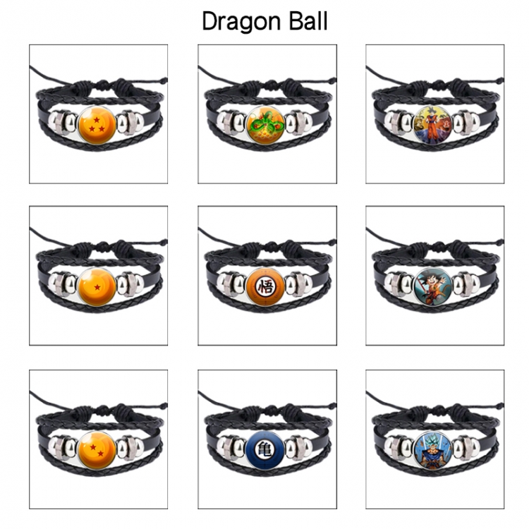 DRAGON BALL Anime peripheral crystal leather rope bracelet price for 5 pcs 