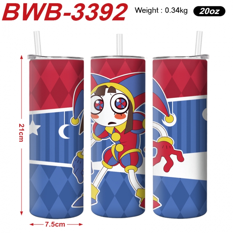 The Amazing Digital Circus Anime printing insulation cup straw cup 21X7.5CM 