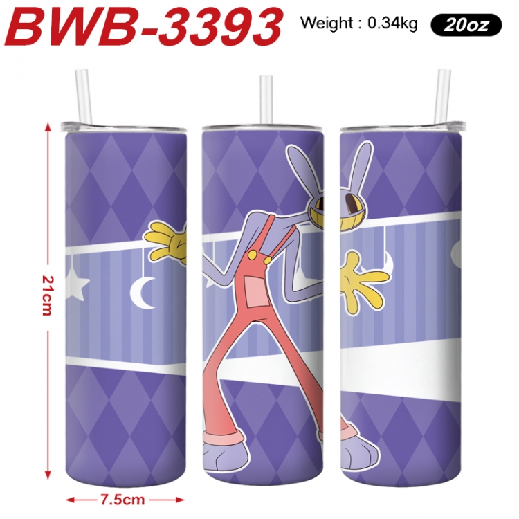 The Amazing Digital Circus Anime printing insulation cup straw cup 21X7.5CM 