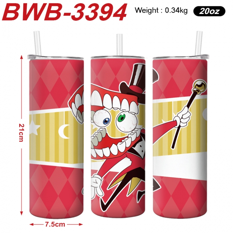 The Amazing Digital Circus Anime printing insulation cup straw cup 21X7.5CM 