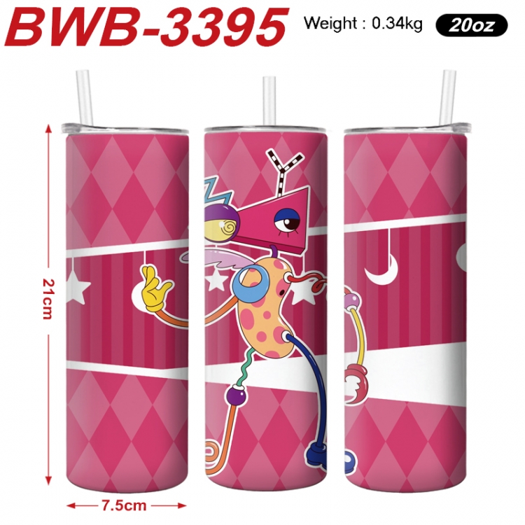 The Amazing Digital Circus Anime printing insulation cup straw cup 21X7.5CM 