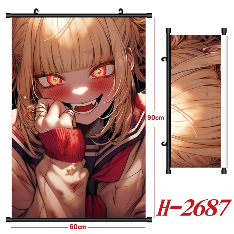 My Hero Academia Anime Black Plastic Rod Canvas Painting Wall Scroll 60X90CM