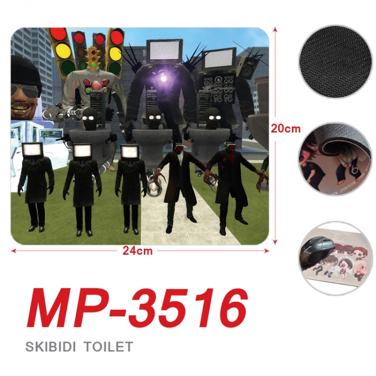 Skibidi-Toilet Anime Full Color Printing Mouse Pad Unlocked 20X24cm price for 5 pcs  MP-3516
