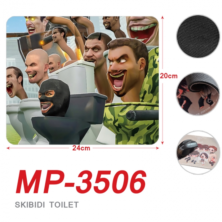 Skibidi-Toilet Anime Full Color Printing Mouse Pad Unlocked 20X24cm price for 5 pcs  MP-3506