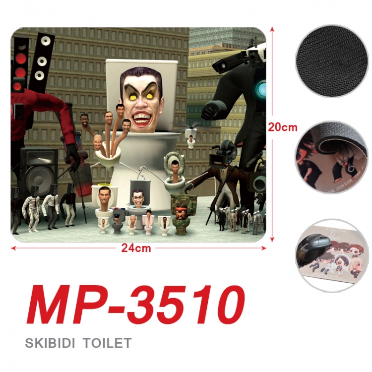 Skibidi-Toilet Anime Full Color Printing Mouse Pad Unlocked 20X24cm price for 5 pcs MP-3510
