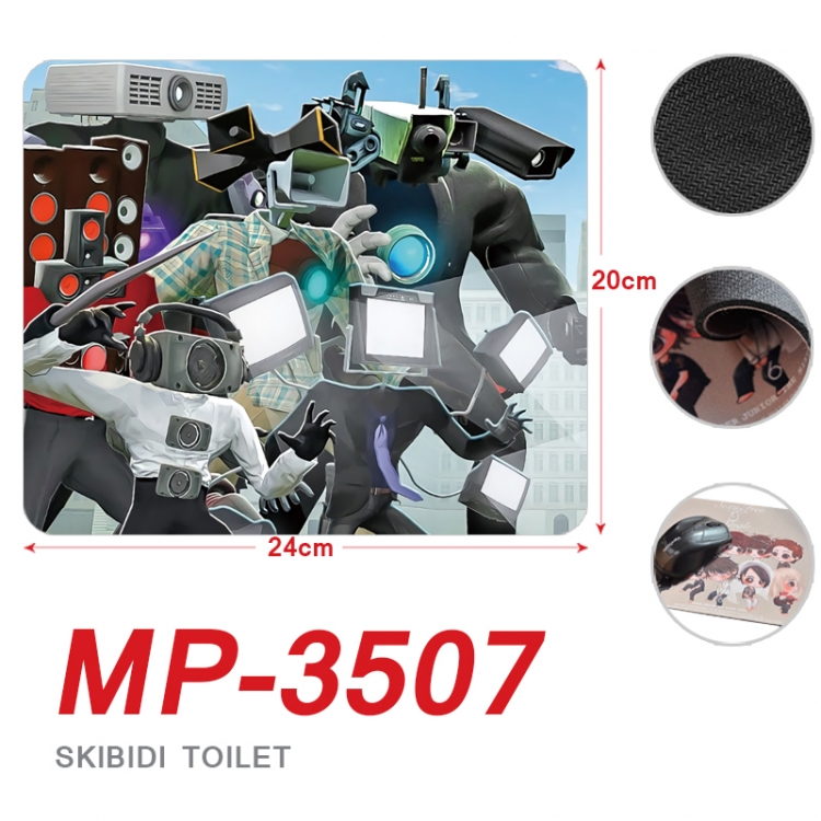 Skibidi-Toilet Anime Full Color Printing Mouse Pad Unlocked 20X24cm price for 5 pcs  MP-3507