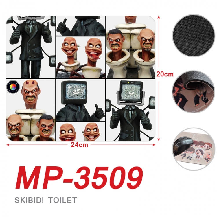 Skibidi-Toilet Anime Full Color Printing Mouse Pad Unlocked 20X24cm price for 5 pcs MP-3509