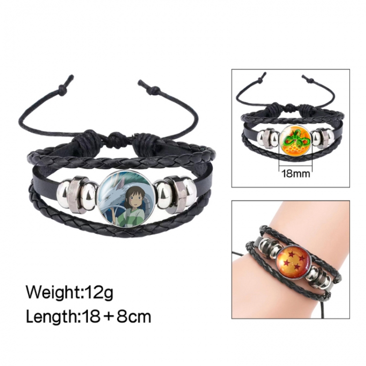 Spirited Away Anime peripheral crystal leather rope bracelet price for 5 pcs 