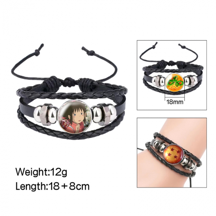 Spirited Away Anime peripheral crystal leather rope bracelet price for 5 pcs 