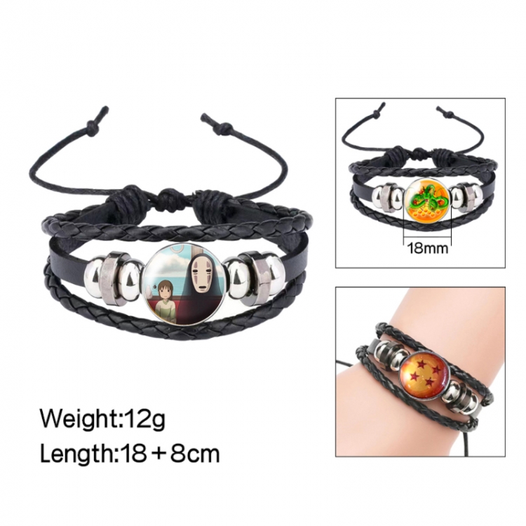 Spirited Away Anime peripheral crystal leather rope bracelet price for 5 pcs 