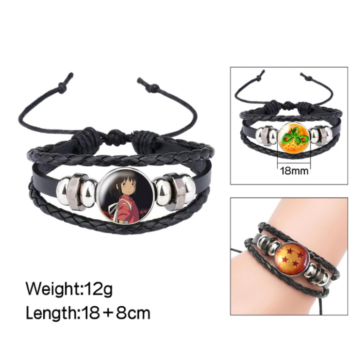 Spirited Away Anime peripheral crystal leather rope bracelet price for 5 pcs 