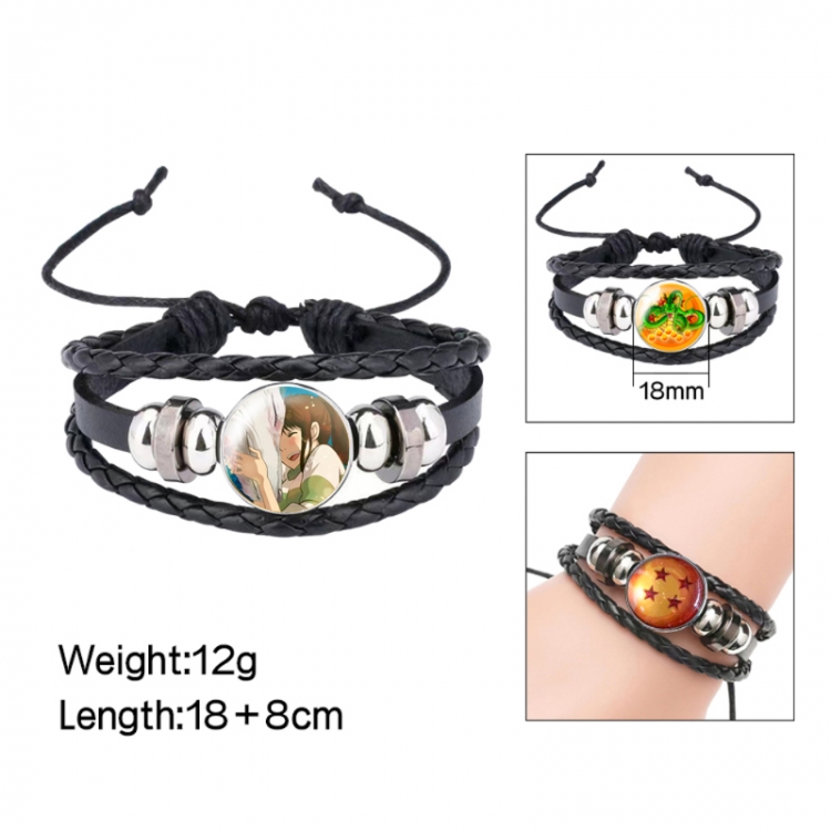 Spirited Away Anime peripheral crystal leather rope bracelet price for 5 pcs 