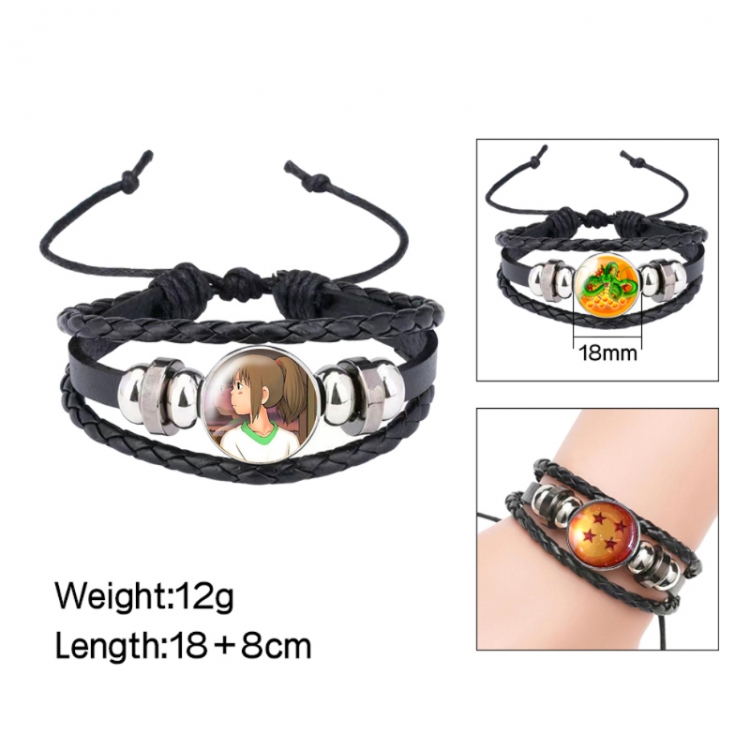 Spirited Away Anime peripheral crystal leather rope bracelet price for 5 pcs 