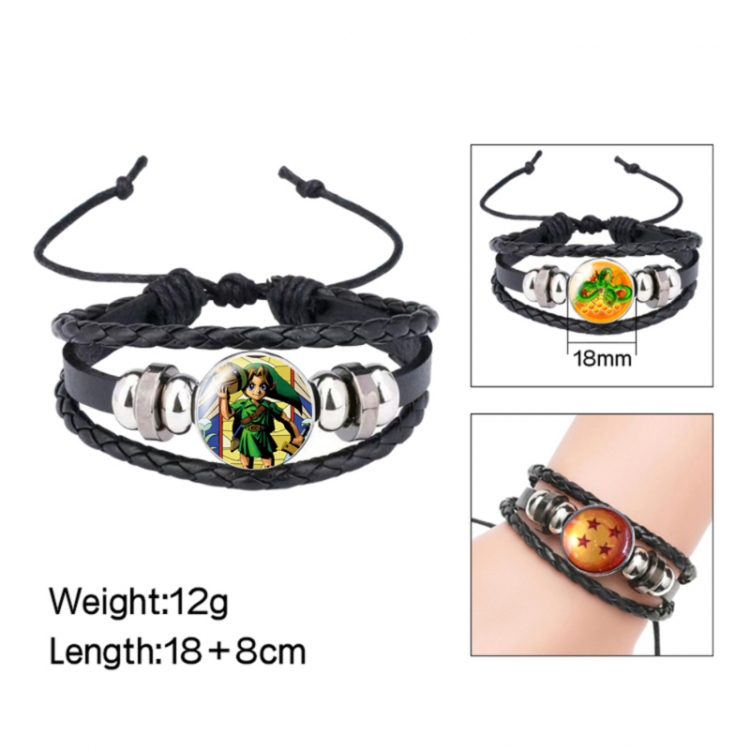 The Legend of Zelda Anime peripheral crystal leather rope bracelet price for 5 pcs 