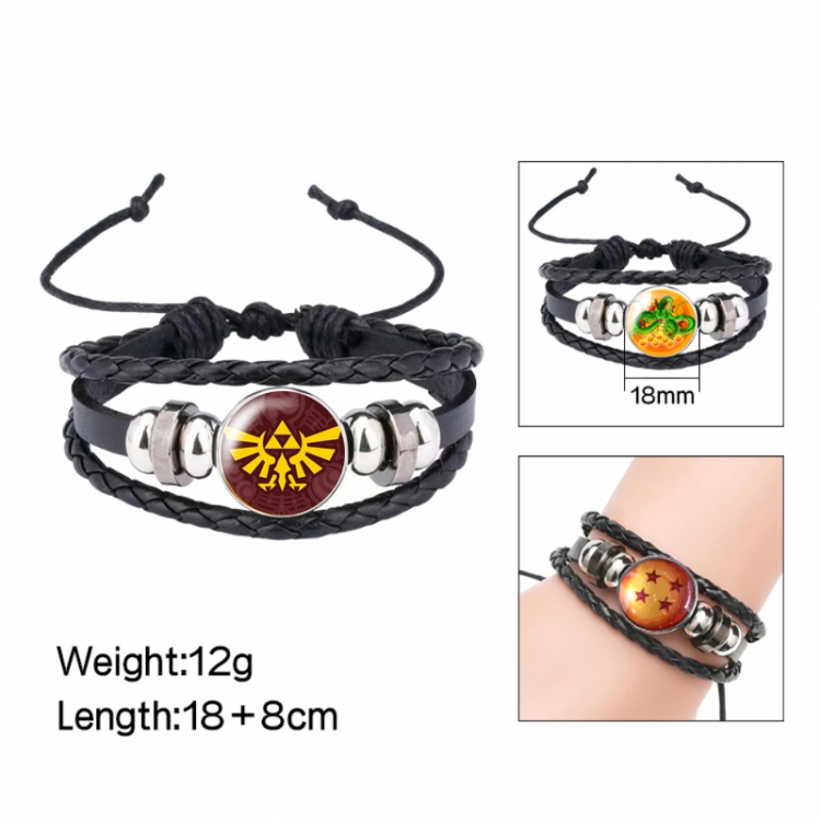 The Legend of Zelda Anime peripheral crystal leather rope bracelet price for 5 pcs 