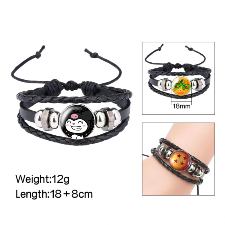 sanrio Anime peripheral crystal leather rope bracelet price for 5 pcs 