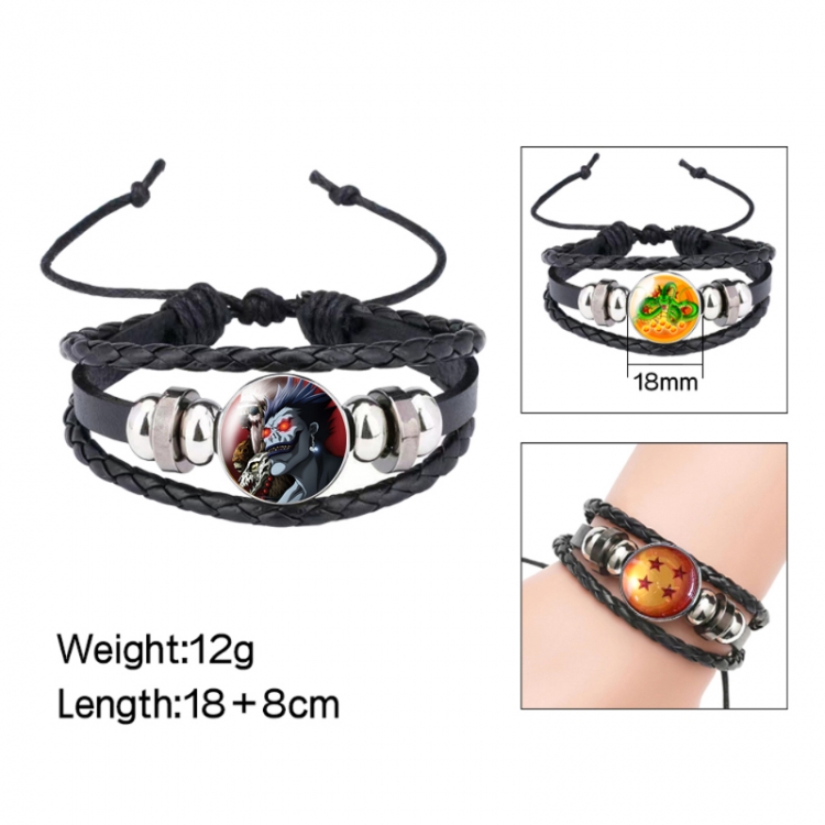 Death note Anime peripheral crystal leather rope bracelet price for 5 pcs 