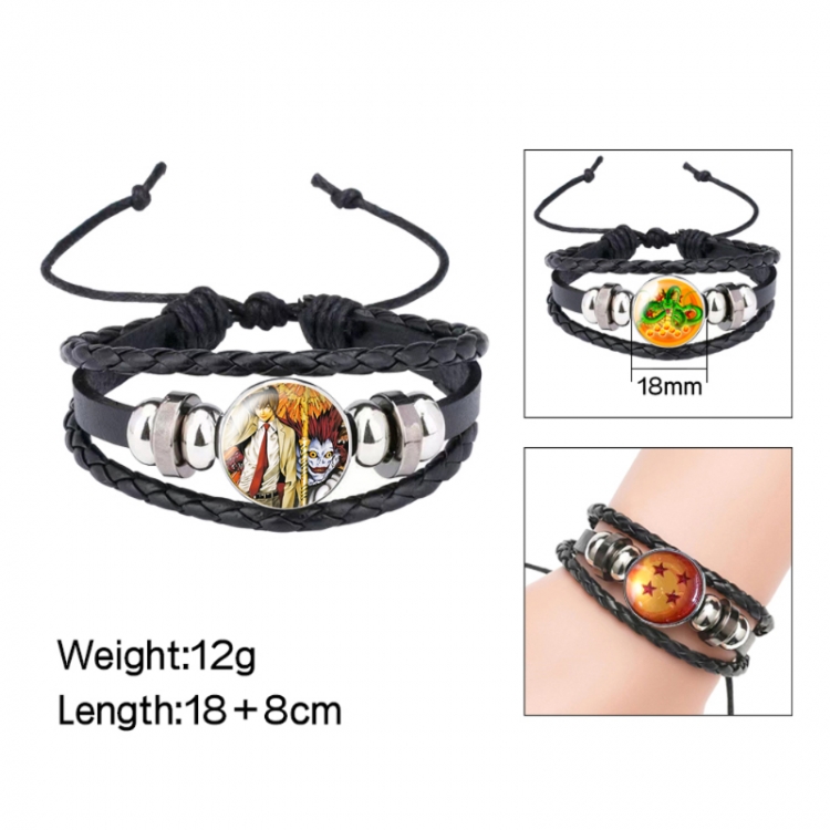 Death note Anime peripheral crystal leather rope bracelet price for 5 pcs 