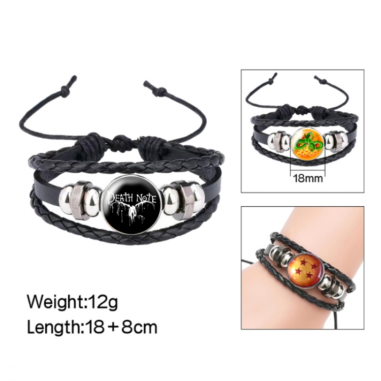 Death note Anime peripheral crystal leather rope bracelet price for 5 pcs 