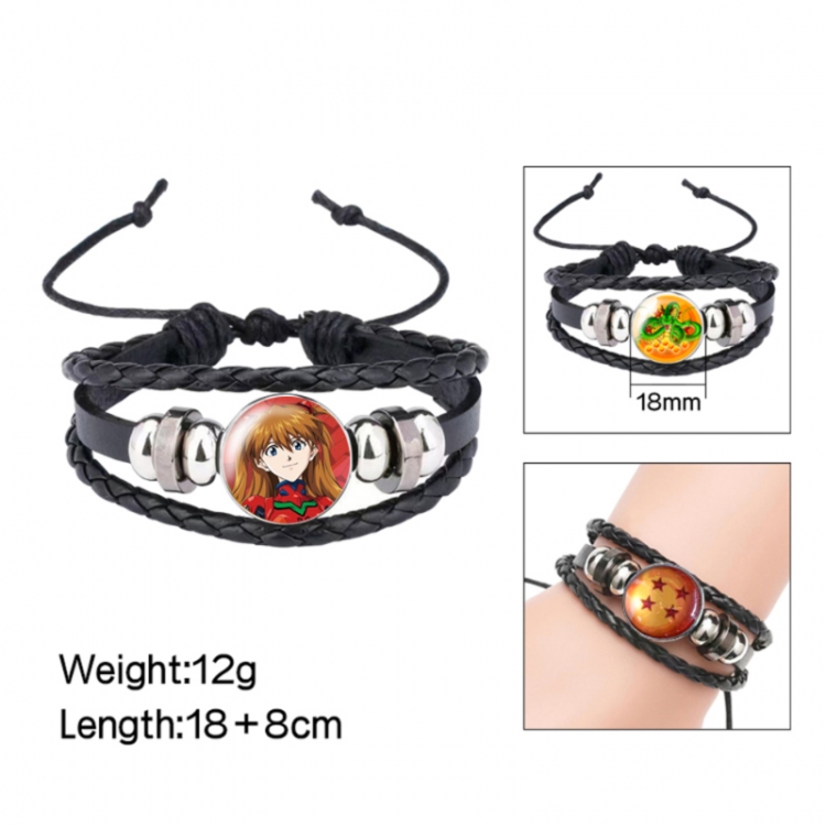 EVA  Anime peripheral crystal leather rope bracelet price for 5 pcs 