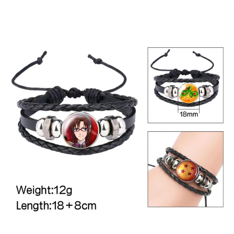 EVA  Anime peripheral crystal leather rope bracelet price for 5 pcs 