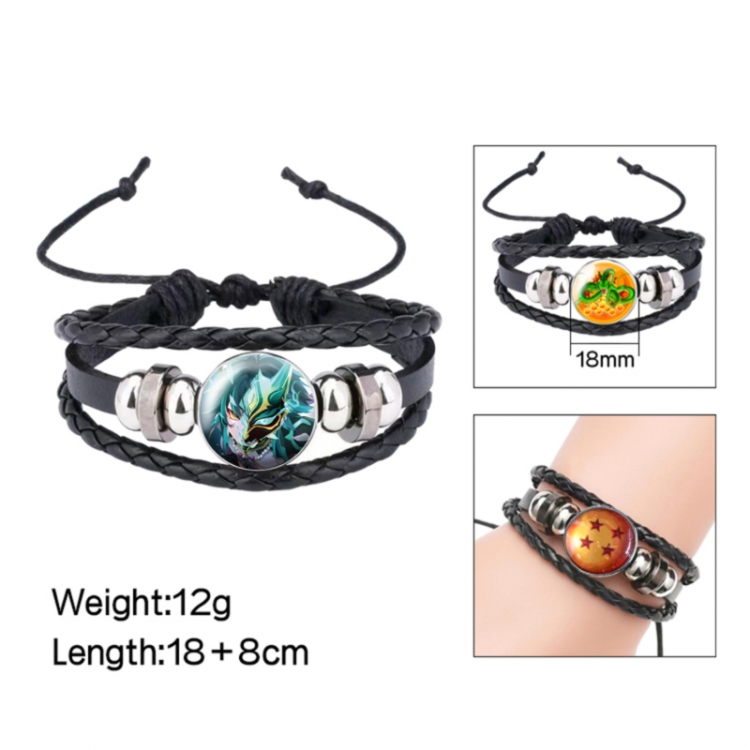 Genshin Impact Anime peripheral crystal leather rope bracelet price for 5 pcs 