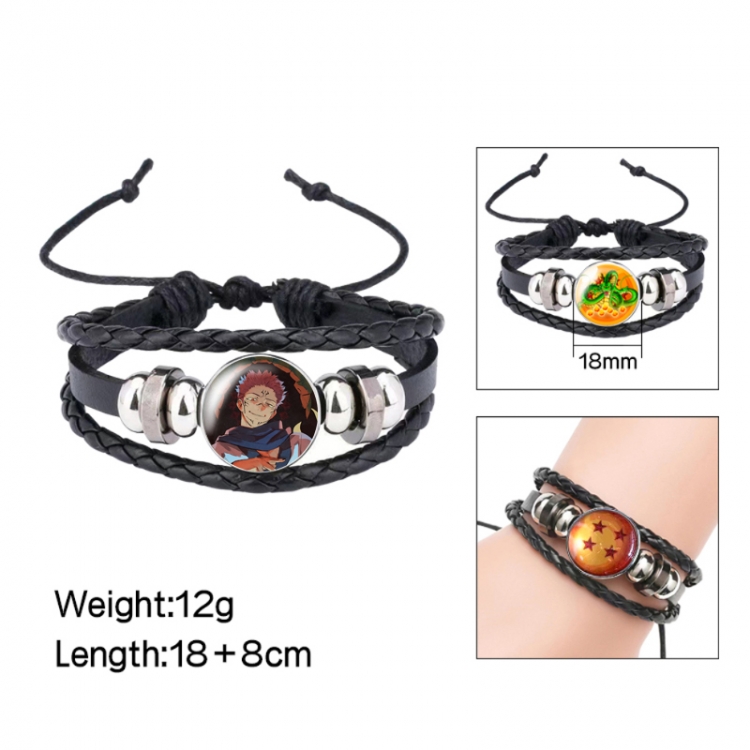 Jujutsu Kaisen Anime peripheral crystal leather rope bracelet price for 5 pcs 