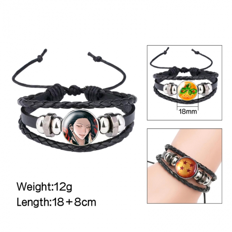 Jujutsu Kaisen Anime peripheral crystal leather rope bracelet price for 5 pcs 