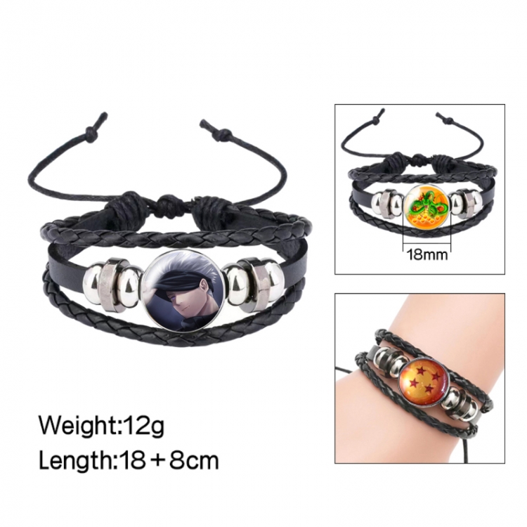 Jujutsu Kaisen Anime peripheral crystal leather rope bracelet price for 5 pcs 