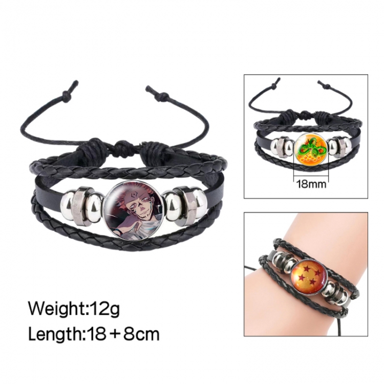 Jujutsu Kaisen Anime peripheral crystal leather rope bracelet price for 5 pcs 