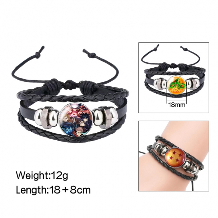 Jujutsu Kaisen Anime peripheral crystal leather rope bracelet price for 5 pcs 