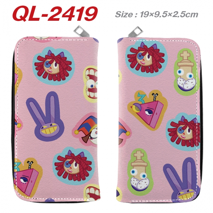 The Amazing Digital Circus Anime peripheral PU leather full-color long zippered wallet 19.5x9.5x2.5cm