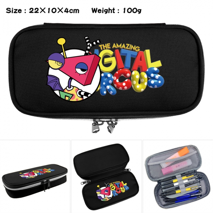 The Amazing Digital Circus Anime Waterproof canvas zipper clamshell pencil case pencil case 22x10x4cm